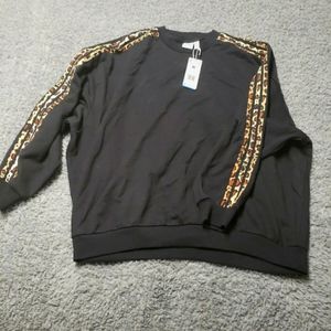 Adidas leopard stripe crewneck